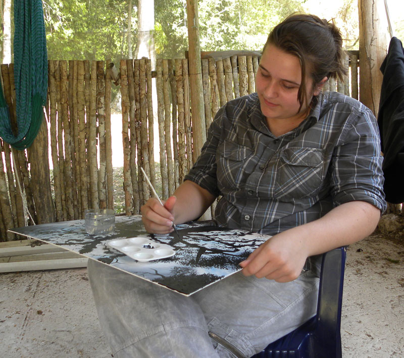 Painting at Caracol